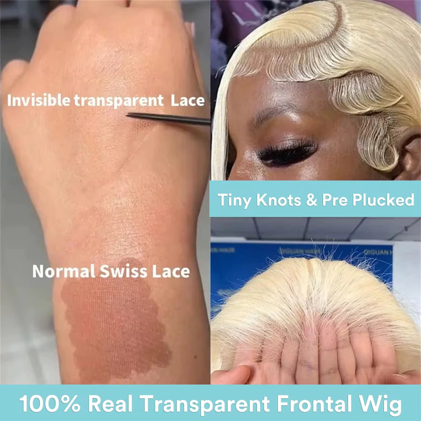 613 Lace Front Wig Human Hair 13X6 Blonde Straight HD Transparent Lace Frontal Wigs Human Hair Pre Plucked with Baby Hair 200% Density
