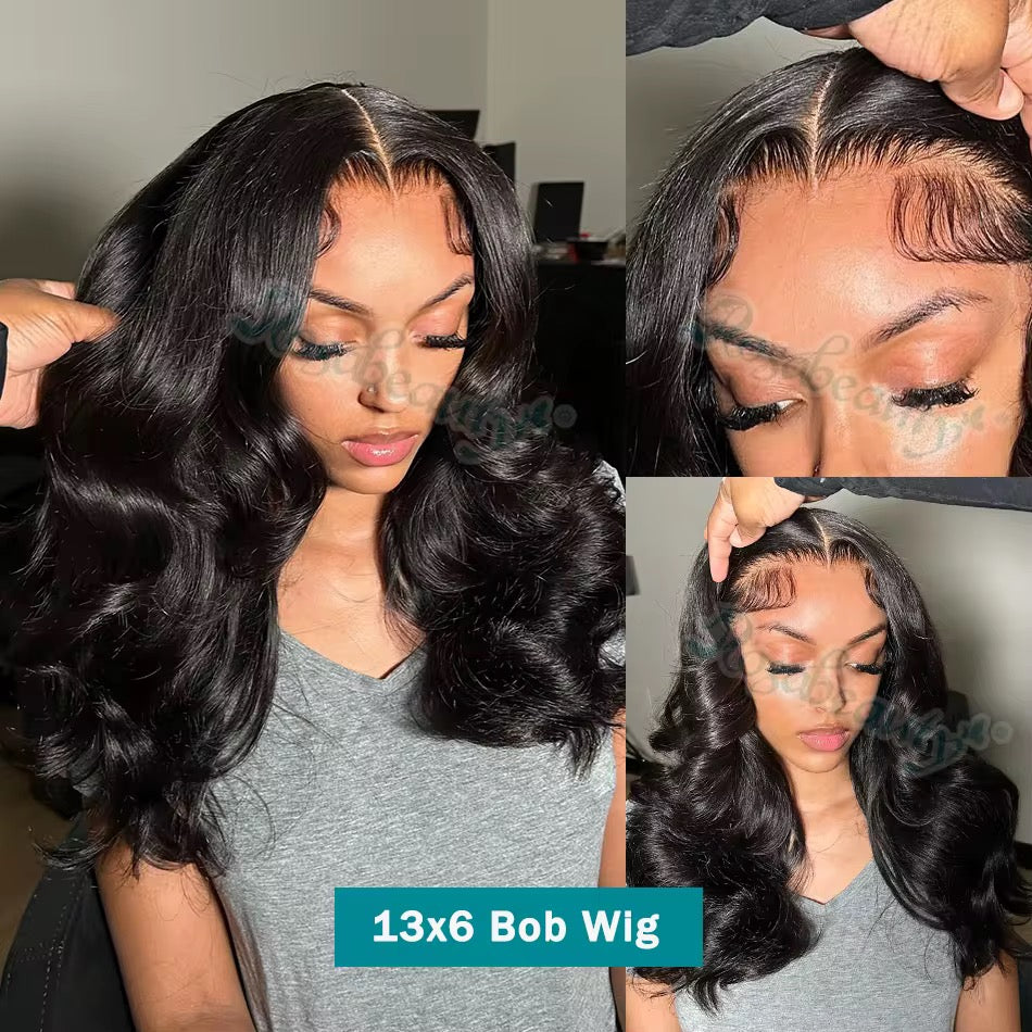 Human Hair 13x4 Frontal Lace Wig Body Wave 200% Density HD Lace Front