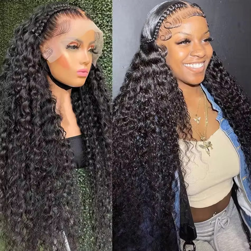 13x6 Deep Wave Lace Front Wigs Human Hair Pre Plucked 200% Density