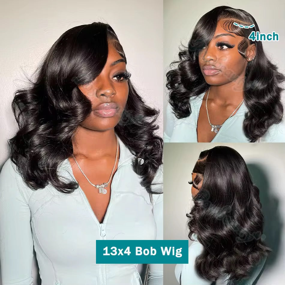 Human Hair 13x4 Frontal Lace Wig Body Wave 200% Density HD Lace Front