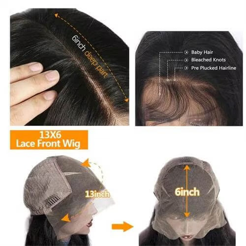13x6 Body Wave HD Transparent Full Lace Frontal Wig Human Hair 200% Density