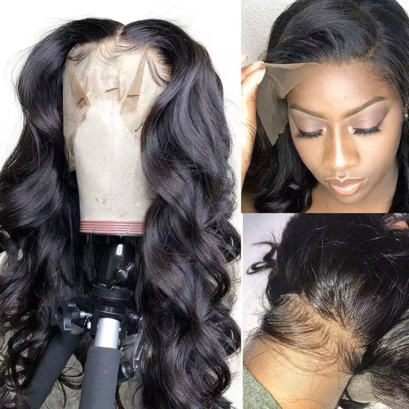 13x6 Body Wave HD Transparent Full Lace Frontal Wig Human Hair 200% Density