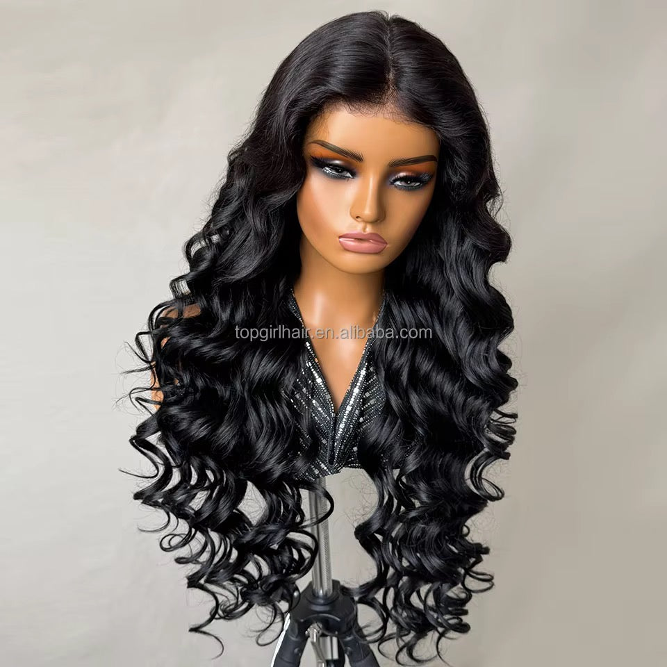 High Temperature Blend Hair Futura Natural Fiber Premium African Cosplay Body Wave Synthetic Lace Front Wig