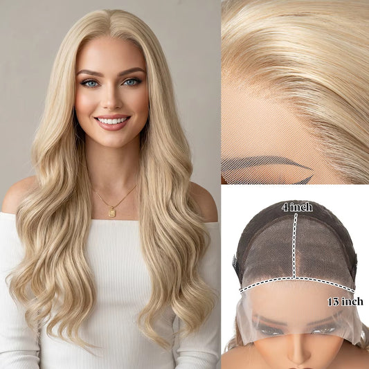 Celeste Blonde Wave Lace Front Wig
13x4 • Glueless • Pre-Plucked • Blonde Synthetic Fiber