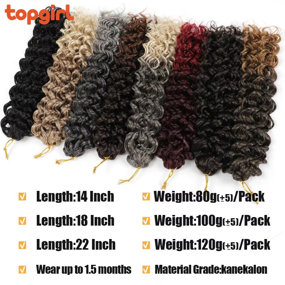 GoGo Curl Crotchet Braiding Hair Bohemian Loose Deep Wave Heat Resistant Hair Afro Kinky GoGo Soft Curly Crochet Hair
Extensions