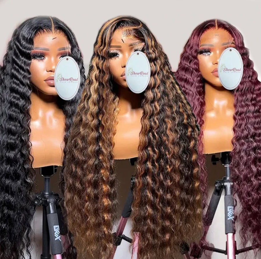 13x4 Human Hair Pre Plucked HD Frontal Lace Loose Deep Wave Wig