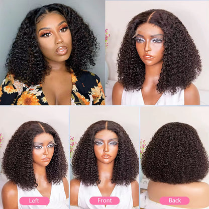Human Hair Pre Plucked Water Wave Lace Front No Glue Transparent Lace Closure Wig