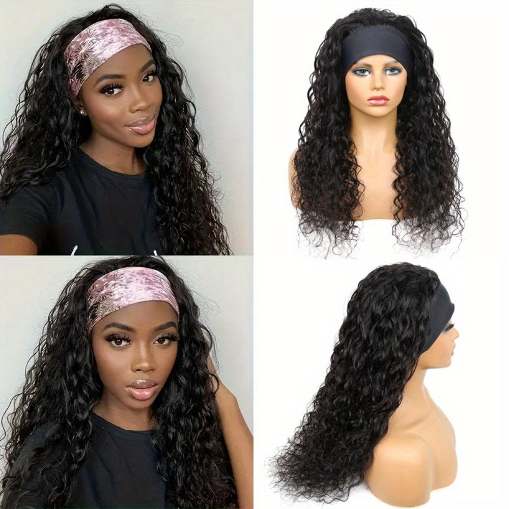 Water Wave Brazilian Virgin Hair Natural Human Hair Headband Wig