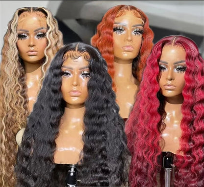 13x4 Human Hair Pre Plucked HD Frontal Lace Loose Deep Wave Wig