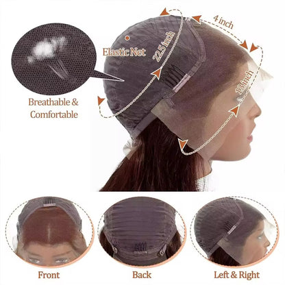 13x4 Deep Wave HD Transparent Lace Frontal Wig Human Hair 250% Density