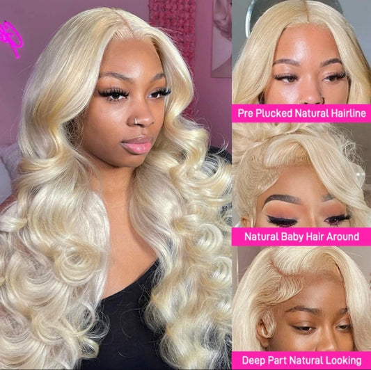 13x4 Raw 613 Blonde Color HD Transparent Human Hair 210% Density