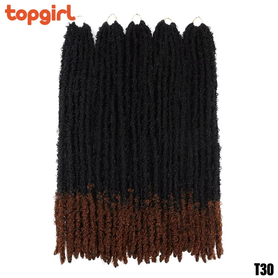 Ombre Natural Goddess Pre-Looped Faux Locs Crochet Braiding Hair for Woman Butterfly Locs Crochet Hair Extensions