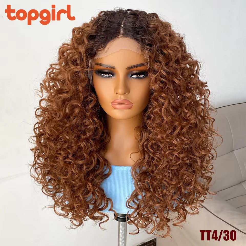 Dark Brown Afro Kinky Curly Wig
13x6 T-Part • Glueless • Heat-Resistant Synthetic Fiber