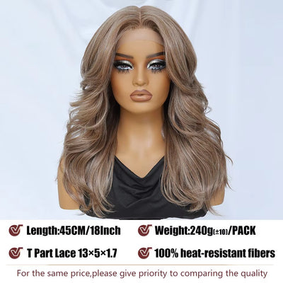 High Density French Curls Ombre Pre Plucked Swiss HD Transparent Frontal Hair Loose Curly Body Wave Synthetic Lace Front Wigs