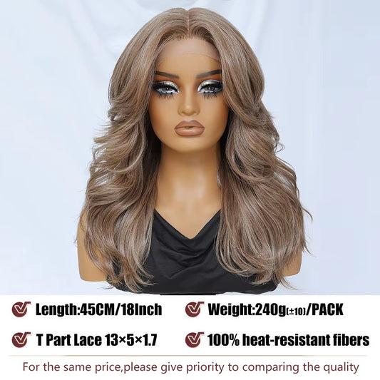 High Density French Curls Ombre Pre Plucked Swiss HD Transparent Frontal Hair Loose Curly Body Wave Synthetic Lace Front Wigs