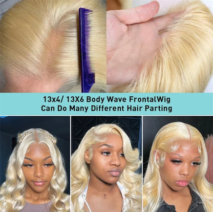 13x4 Raw 613 Blonde Color HD Transparent Human Hair 210% Density