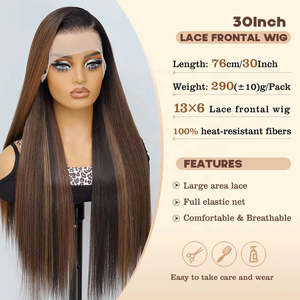 Luxe Silky Straight Lace Front Wig

13x6 HD Lace • Pre-Plucked • Heat-Resistant Synthetic Fiber