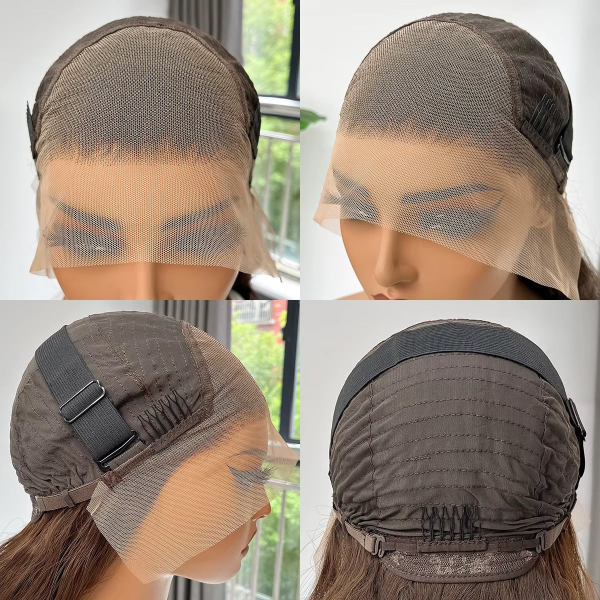 13x4 Synthetic Perruques Wig Transparent Lace Front Heat Resistant Pre Plucked Hairline (Vendor-A7)