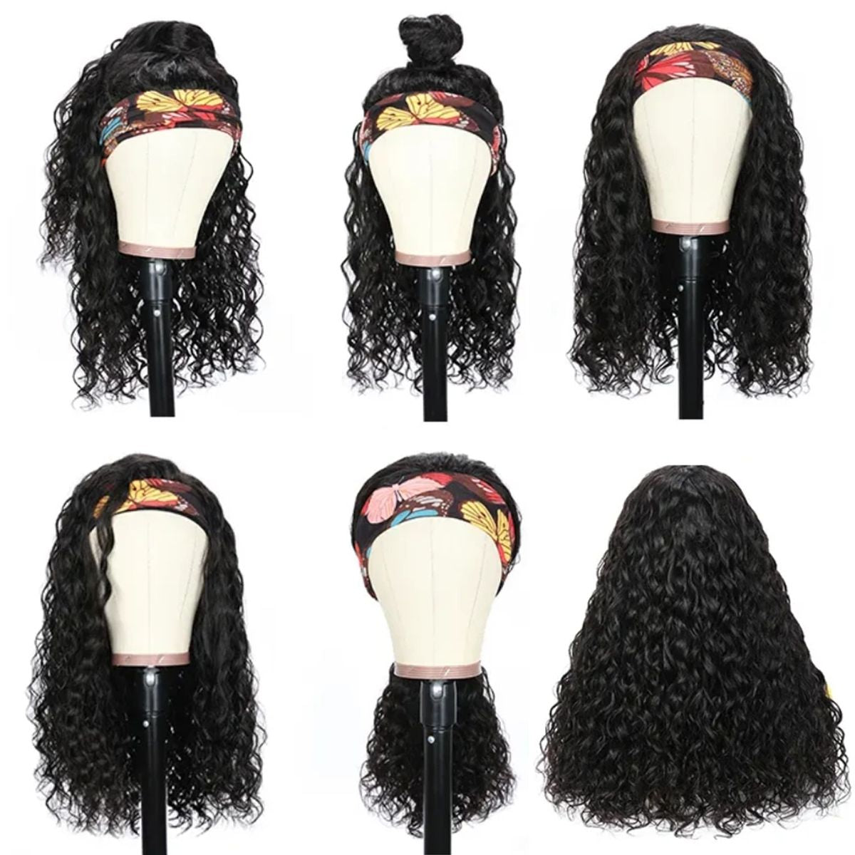 Water Wave Brazilian Virgin Hair Natural Human Hair Headband Wig