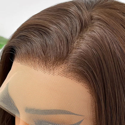 13x4 Synthetic Perruques Wig Transparent Lace Front Heat Resistant Pre Plucked Hairline (Vendor-A7)