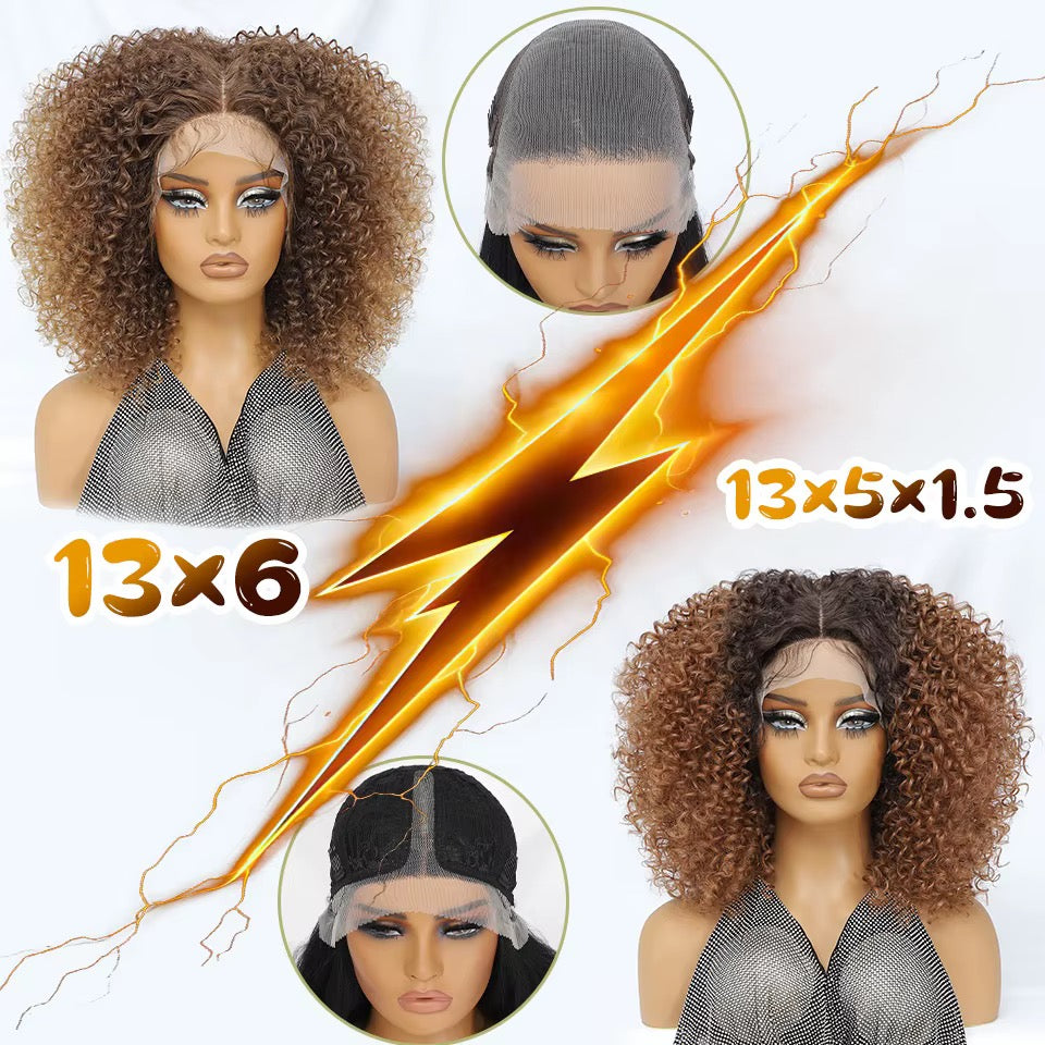 Kinky Curly Frontal Wig

13x6 • HD Lace • Glueless • Premium Synthetic Fiber