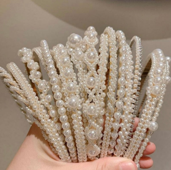 Pearl wig/headband (vedor-C15)