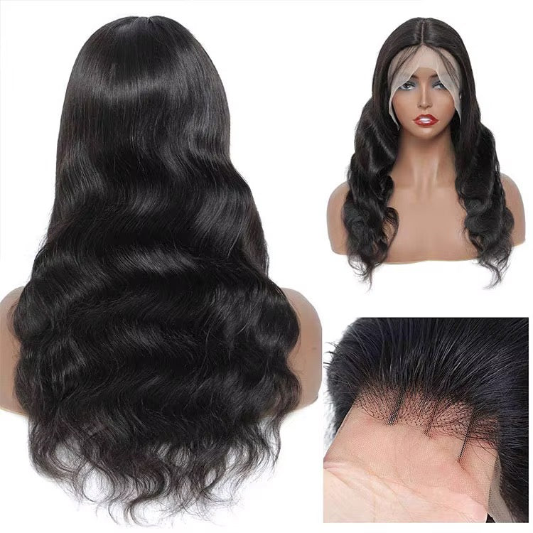 Body Wave Unprocessed Brazilian Virgin Human Hair Front Lace Wig