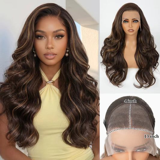 Chocolate Brown Body Wave Wig

13x4 • Free-Part • Glueless • Pre-Plucked • Synthetic Fiber