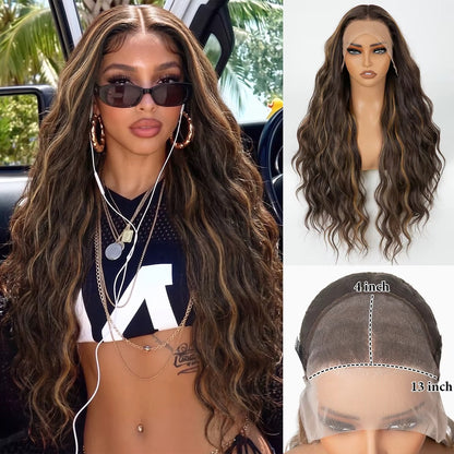 Mocha Highlight Wave Wig

13x4 • Free-Part • Glueless • Pre-Plucked • Synthetic Fiber