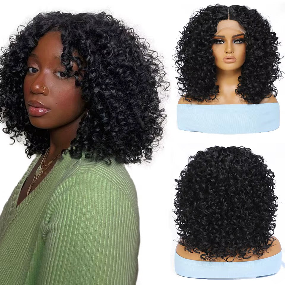 Short Afro Kinky Curly Synthetic HD Lace Front Wig