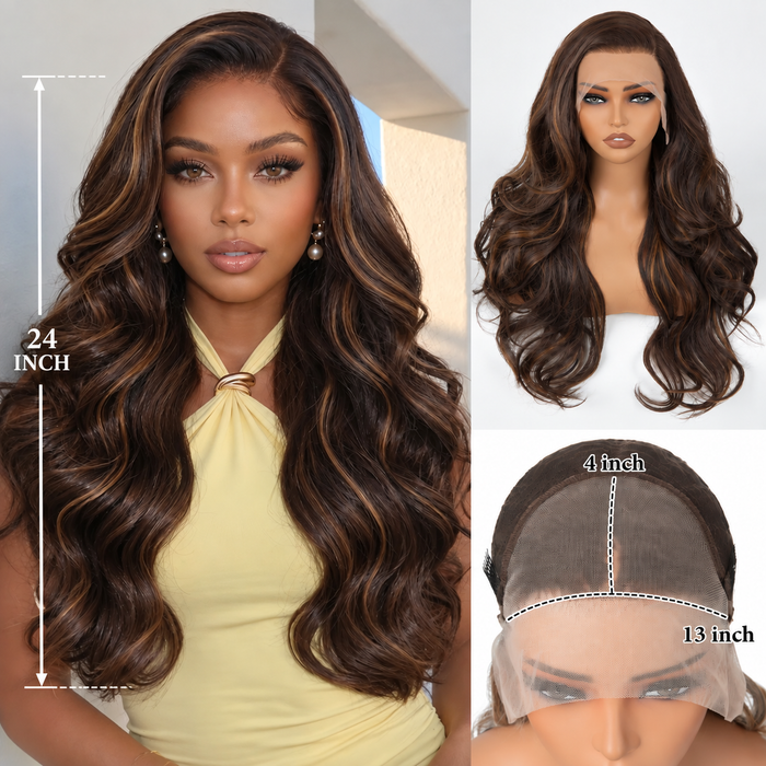 Chocolate Wave — 13x4 Free-Part Glueless Lace Front Wig
