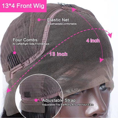 13x4 Dark Blue Body Wave
Lace Front Human Hair Wig 200% Density