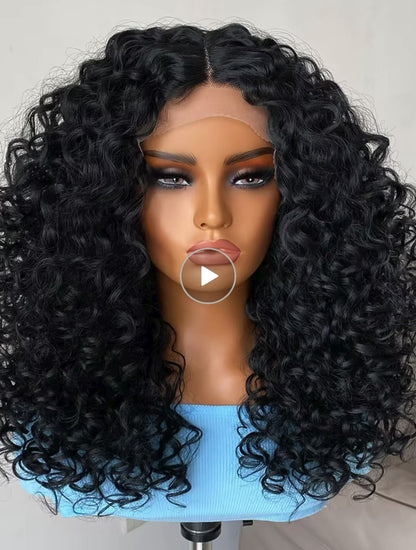 Dark Brown Afro Kinky Curly Wig
13x6 T-Part • Glueless • Heat-Resistant Synthetic Fiber