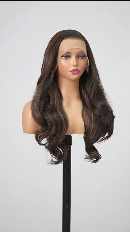 Chocolate Brown Body Wave Wig

13x4 • Free-Part • Glueless • Pre-Plucked • Synthetic Fiber